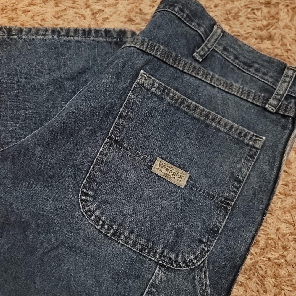 Wrangler Carpenter Jeans Mens 36x30 Blue 94LSWDV Relaxed Fit Workwear Denim